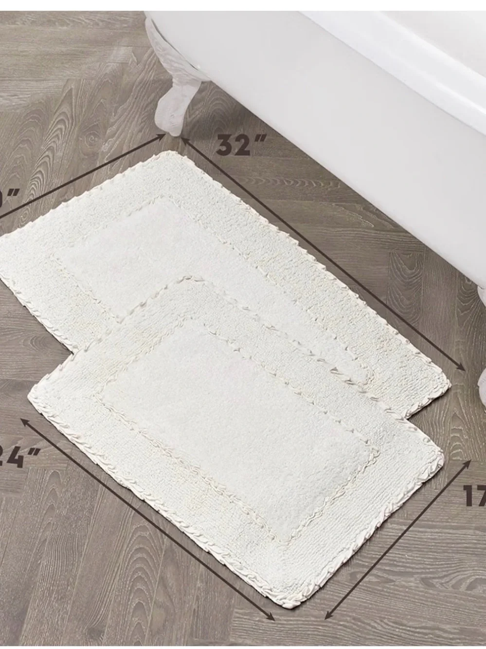 Beige Plush Bath Mat Set - Soft Absorbent Rugs for Bathroom by Laura Ashley